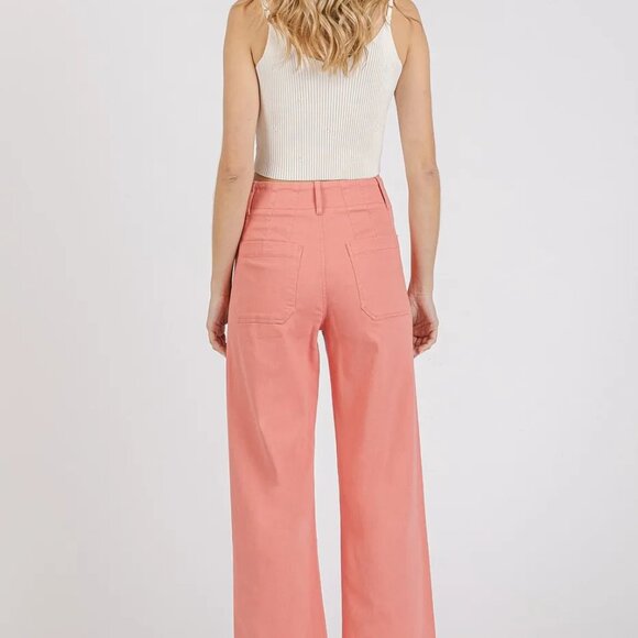 Mittoshop Twill Patch Pocket High Rise Wide Leg‎ Pants - Picture 6 of 8
